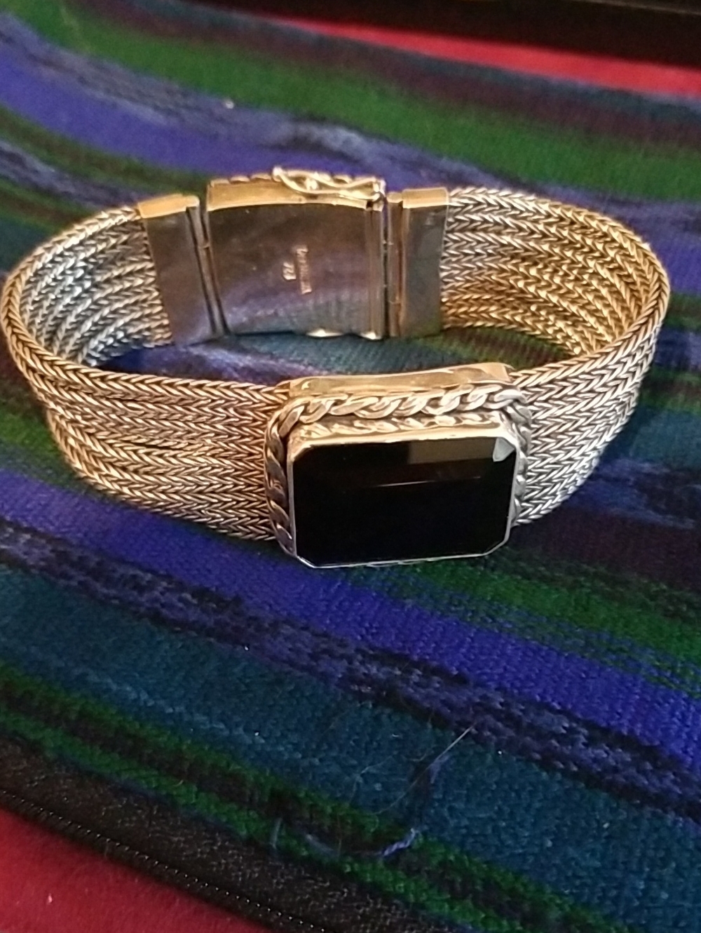 Silver Bracelet with black stone